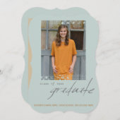 Einfaches Abschluss Foto Party Einladung (Vorne/Hinten)