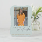 Einfaches Abschluss Foto Party Einladung (Stehend Vorderseite)