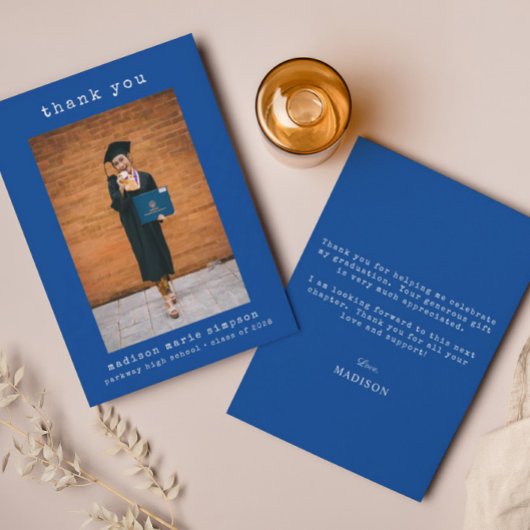 Einfaches Abschluss Minimalistisch Foto Vielen Dan Mitteilungskarte