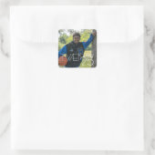 Einfaches Abschluss | Modernes Script Grad Foto Quadratischer Aufkleber (Tasche)