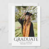 Einfaches Abschluss Stilvoll Modernes Grad Party F Einladung (Vorderseite)