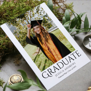 Einfaches Abschluss Stilvoll Modernes Grad Party F Einladung