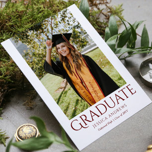 Einfaches Abschluss Stilvoll Modernes Grad Party F Einladung