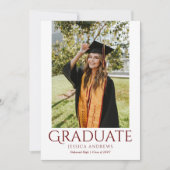 Einfaches Abschluss Stilvoll Modernes Grad Party F Einladung (Vorderseite)