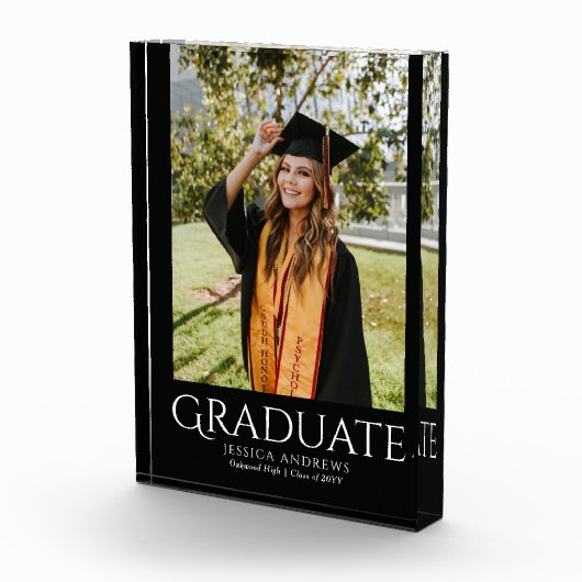 Einfaches Abschluss Stilvolles Modernes Graduate F Fotoblock (Rechts)