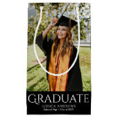 Einfaches Abschluss Stilvolles Modernes Graduate F Kleine Geschenktüte (Vorderseite)