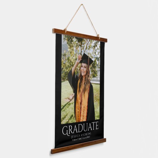 Einfaches Abschluss Stilvolles Modernes Graduate F Wandteppich Mit Holzrahmen (Gewinkelt)