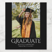 Einfaches Abschluss Stilvolles Modernes Graduate F Weinetikett (Einzelnes Label)