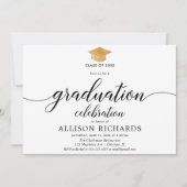 Einfaches Abschluss, weißes Goldkalligraphie, mode Einladung (Vorderseite)