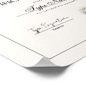 Einfaches Abschlusszeugnis, Diplom Poster (Ecke)