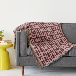 Einfaches Abstraktes Burgundy-Pink-Muster Decke