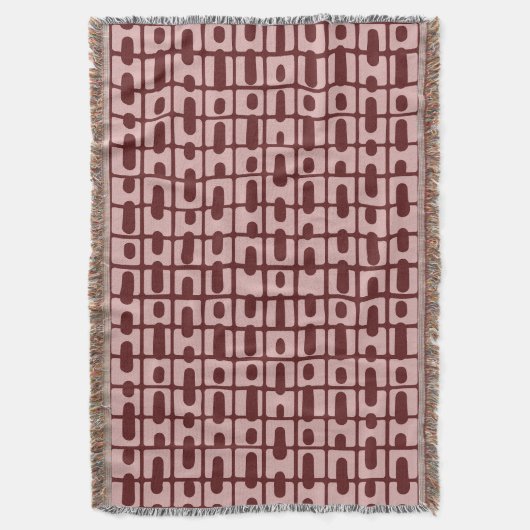 Einfaches Abstraktes Burgundy-Pink-Muster Decke (Vorderseite Vertikal)