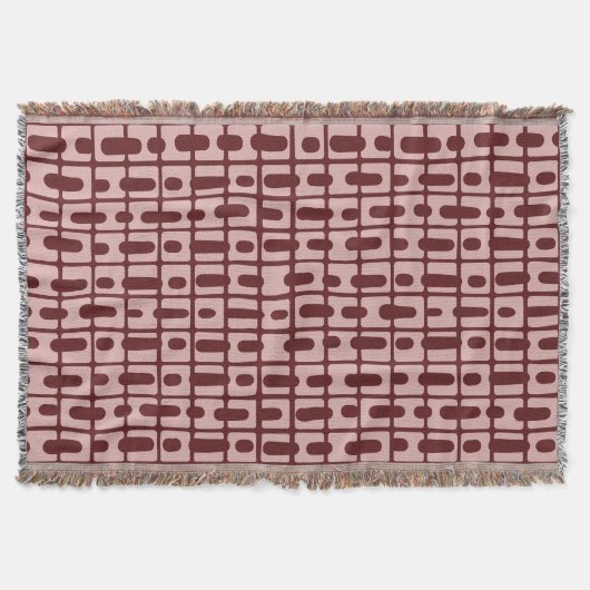 Einfaches Abstraktes Burgundy-Pink-Muster Decke (Vorderseite)