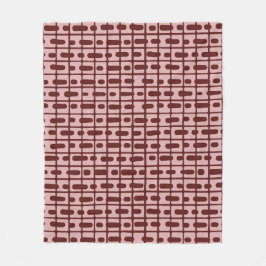 Einfaches Abstraktes Burgundy-Pink-Muster Fleecedecke
