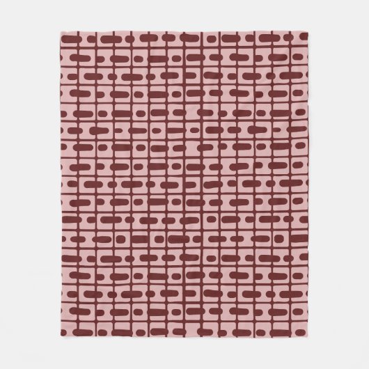 Einfaches Abstraktes Burgundy-Pink-Muster Fleecedecke (Vorderseite)