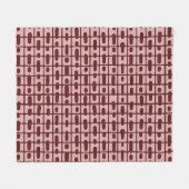 Einfaches Abstraktes Burgundy-Pink-Muster Fleecedecke (Vorderseite (Horizontal))