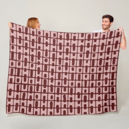 Einfaches Abstraktes Burgundy-Pink-Muster Fleecedecke