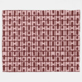 Einfaches Abstraktes Burgundy-Pink-Muster Fleecedecke (Vorderseite (Horizontal))