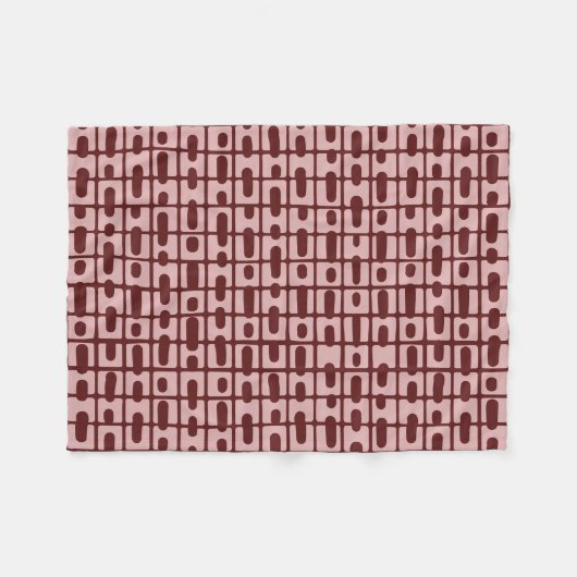Einfaches Abstraktes Burgundy-Pink-Muster Fleecedecke (Vorderseite (Horizontal))