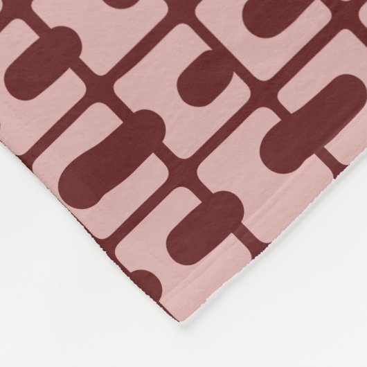 Einfaches Abstraktes Burgundy-Pink-Muster Fleecedecke (Ecke)