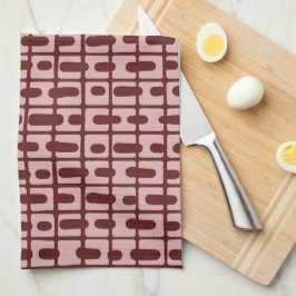 Einfaches Abstraktes Burgundy-Pink-Muster Geschirrtuch