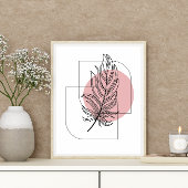 Einfaches Abstraktes minimales Boho Style Leaf Des Poster