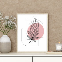 Einfaches Abstraktes minimales Boho Style Leaf Des