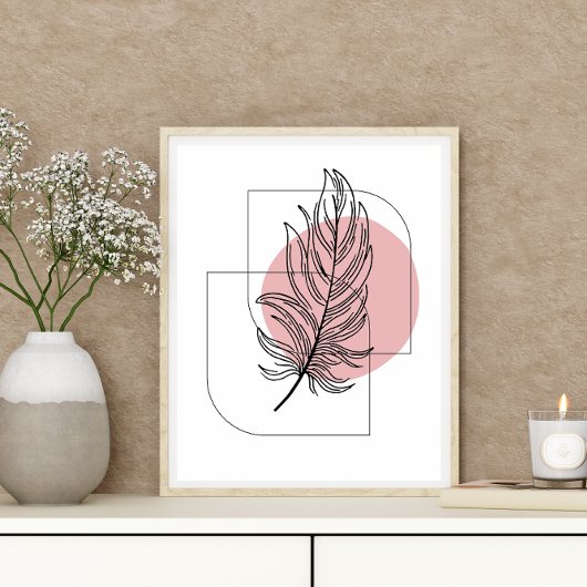 Einfaches Abstraktes minimales Boho Style Leaf Des Poster