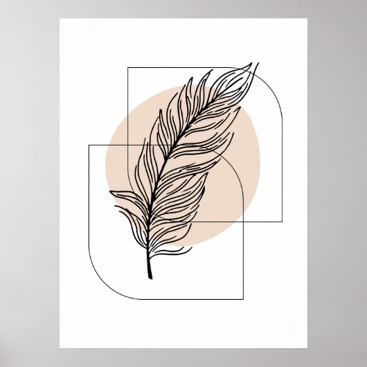 Einfaches Abstraktes minimales Boho Style Leaf Des Poster (Vorne)