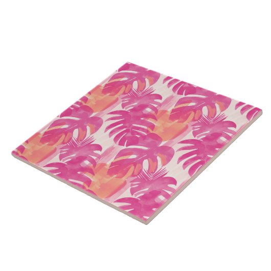 Einfaches abstraktes Muster mit Blätter von Monste Fliese (Seite)