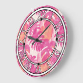 Einfaches abstraktes Muster mit Blätter von Monste Große Wanduhr (Winkel)