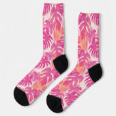 Einfaches abstraktes Muster mit Blätter von Monste Socken (Linkes Detail)