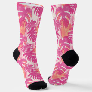 Einfaches abstraktes Muster mit Blätter von Monste Socken
