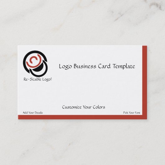 Einfaches Abstraktes Red Circle Logo Visitenkarte (Vorderseite)