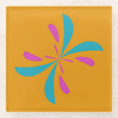 Einfaches Abstraktes Schmetterlingsflugmuster Glasuntersetzer (Vorderseite)