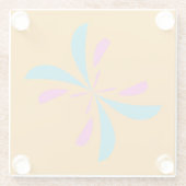 Einfaches Abstraktes Schmetterlingsflugmuster Glasuntersetzer (Rückseite)