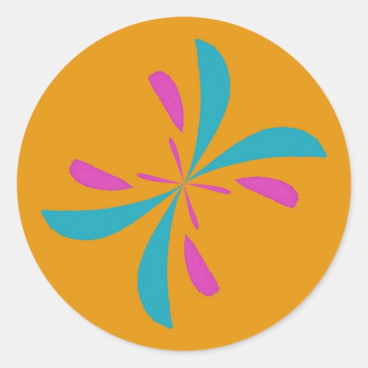 Einfaches Abstraktes Schmetterlingsflugmuster Runder Aufkleber (Vorderseite)
