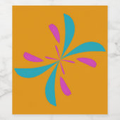 Einfaches Abstraktes Schmetterlingsflugmuster Weinetikett (Einzelnes Label)