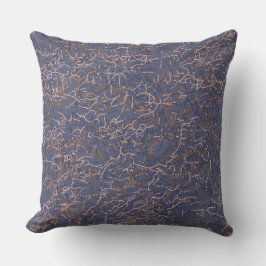 Einfaches Abstraktes Thread Art Blue Muster Kissen