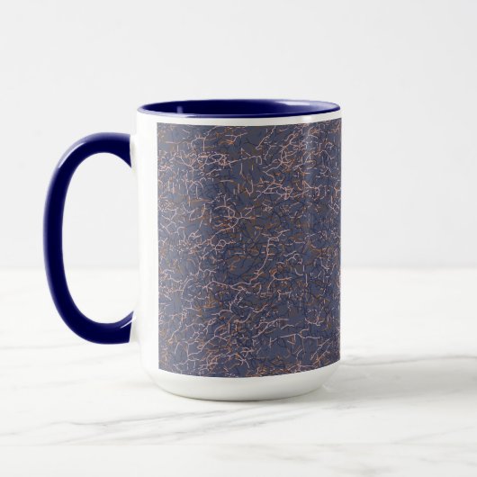 Einfaches Abstraktes Thread Art Blue Muster Tasse (Links)