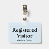 Einfaches Abzeichen "Registrierter Besucher" Ausweis (Back with Clip)