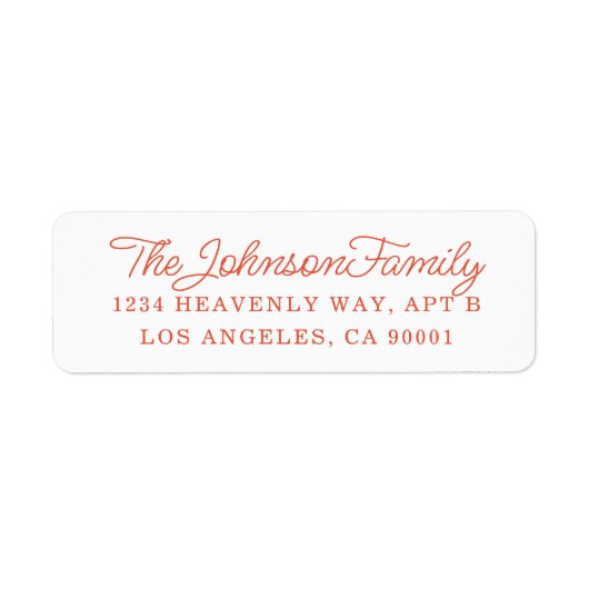 Einfaches Adressetikett rot (Vorne)