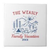 Einfaches Adventure Camping Family Road Trip Throw Fliese (Vorderseite)