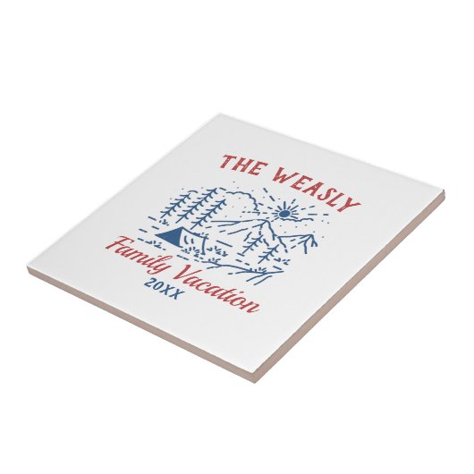 Einfaches Adventure Camping Family Road Trip Throw Fliese (Seite)