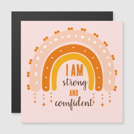 EINFACHES AFFIRMATION CLASSIC RAINBOW BOHO DESIGN MAGNETKARTE (Vorne/Hinten)