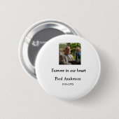 einfaches Andenken mit Foto und Text Button (Vorne & Hinten)