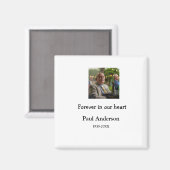 einfaches Andenken mit Foto und Text Magnet (Vorderseite/Rückseite)