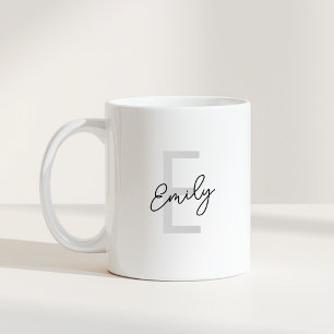Einfaches Anfangsbuchstabe- und Namensgeschenk Kaffeetasse