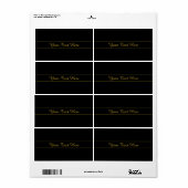 Einfaches anpassbares Gold- und Schwarz-Textdesign (Vorne)