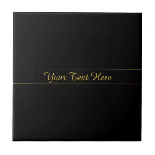 Einfaches anpassbares Gold- und Schwarz-Textdesign Fliese